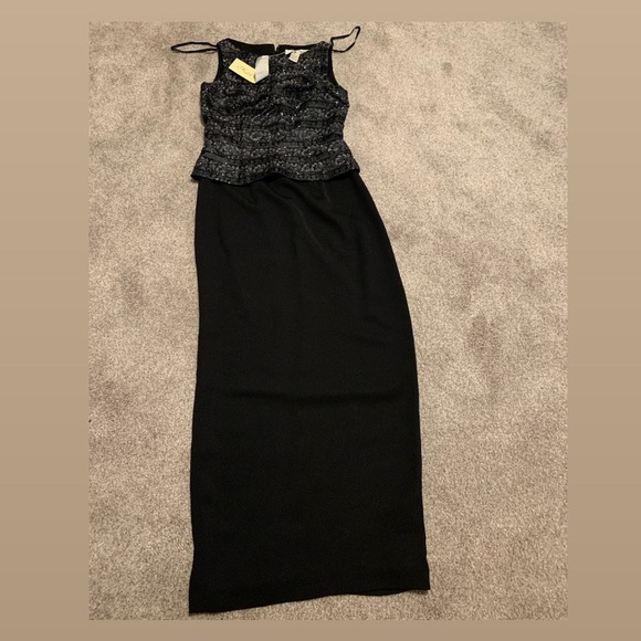 NWT MARIE ST CLAIRES BEADED SLEEVELESS FORMAL BLACK WOMENS DRESS - Picture 1 of 4